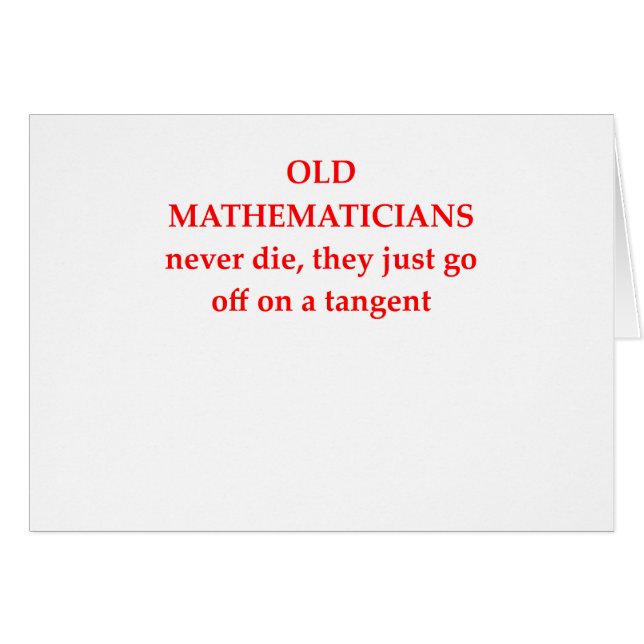 Cartão piada engraçada da matemática (Frente Horizontal)