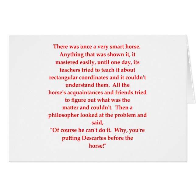 Cartão piada engraçada da matemática (Frente Horizontal)