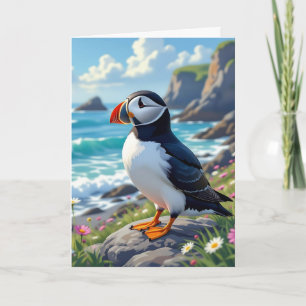 Cartão Piada Engraçada   Feliz Aniversário Puffin