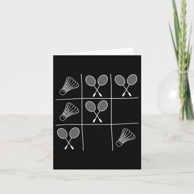 Cartão Piada Engraçado Badminton - Nughts E Cruzes Tic-ta (Frente)