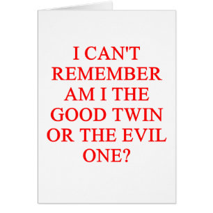 Cartão piada gêmea má