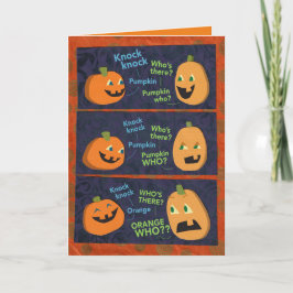 Cartão Piada Knock-Knock-Pumpkin do Halloween