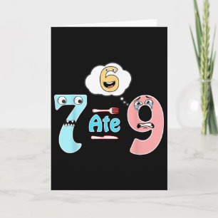 Cartão Piada Matemática Engraçada 7 Comeu 9 Cute 67 Meme 