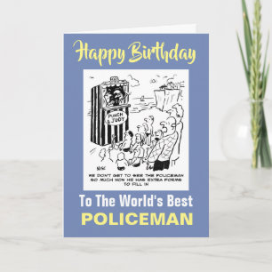 Cartão Piada Policial Punch & Judy - Parabéns