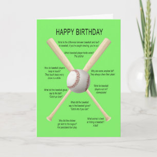 Cartão Piadas de baseball de aniversário