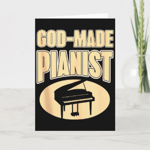 Cartão Pianista baseado na fé Inspiração de Música Cristã