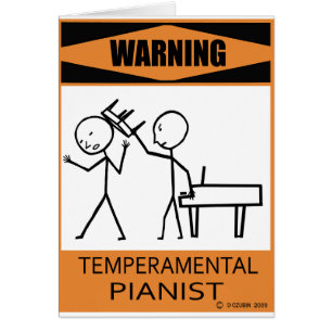 Cartão Pianista Temperamental de advertência