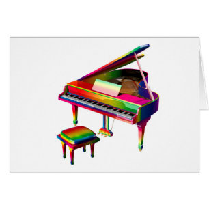 Cartão Piano Colorido Arco-Íris