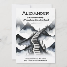 Cartão Piano Keys Music Mountain Keyboard Subir Aniversár