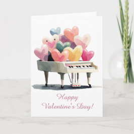 Cartão Piano of Love Hearts Valentine's Day