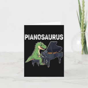 Cartão Pianosaurus Dinossauro Engraçado Tocando Piano Mús
