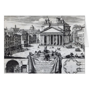 Cartão Piazza della Rotonda com vista ao Pantheon