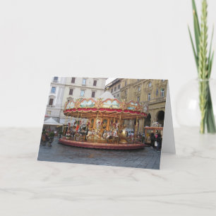 Cartão Piazza della Signoria carousel greeting card