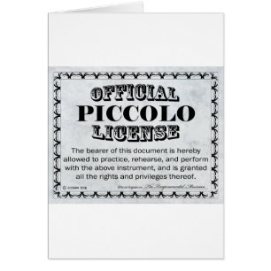 Cartão Piccolo License