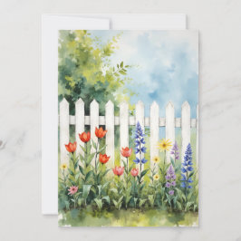 Cartão Picket Fence with Flowers Sympathy