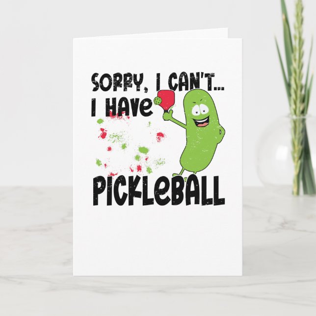 Cartão Pickleball Bat Player Pickle Sunset (Frente)