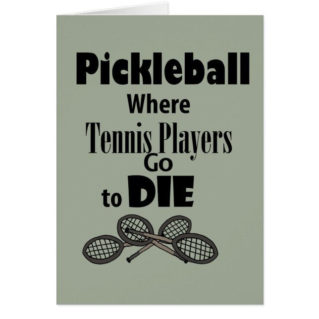 Cartão Pickleball engraçado aonde os jogadores de ténis (Frente)