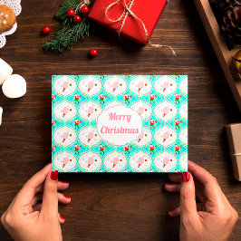 Cartão Pickleball Ogee de Natal em papais noeis