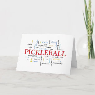 Cartão Pickleball Parabéns em Palavras