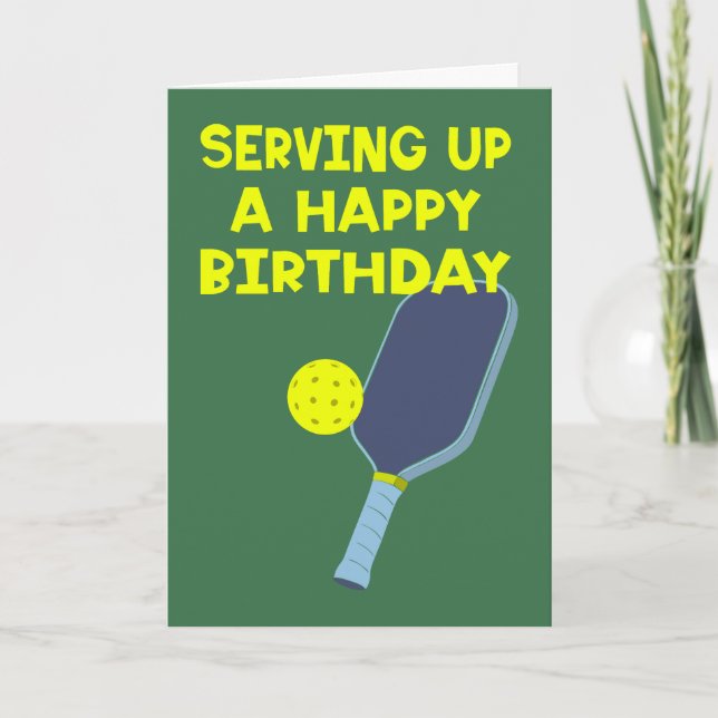 Cartão Pickleball Players Custom Message Birthday (Frente)