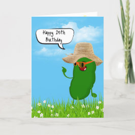 Cartão Picle Person With Hat for 25 Birthday