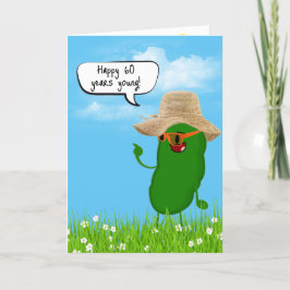 Cartão Picle Person with Hat for 60th Birthday