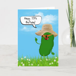 Cartão Picle Person With Hat for 70 Birthday
