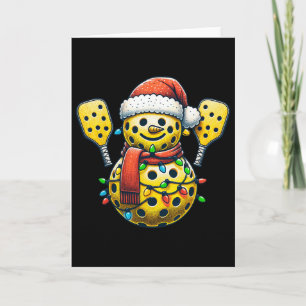 Cartão Picles Boneco de Neve Chapéu de Papai Noel Luzes N