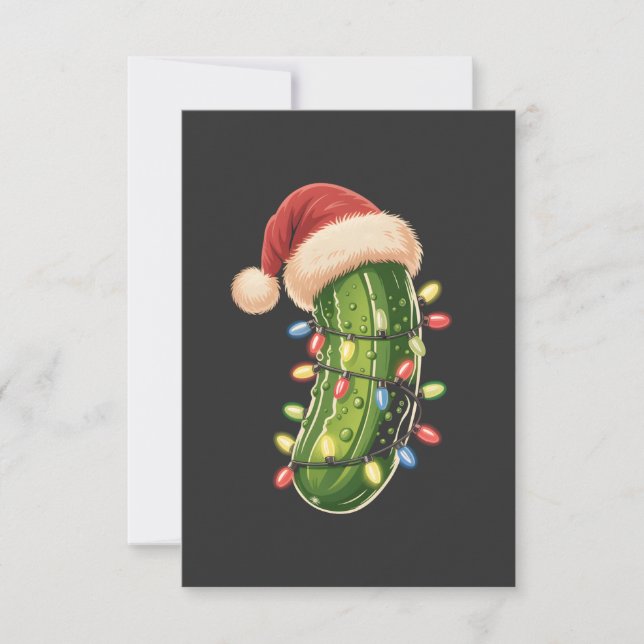 Cartão Picles de Natal Picles em Luzes de Natal Picles  (Frente)