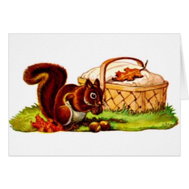 Cartão Picnic de esquilo (Frente Horizontal)