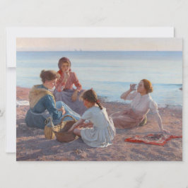 Cartão Picnic Snack on the Beach (cena marítima italiana)