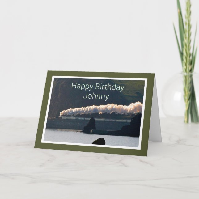 Cartão Pico clássico em vapor de cheio, aniversário perso (Frente)