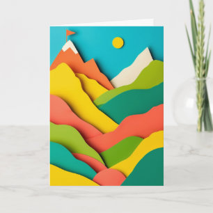 Cartão Pico da Bandeira da Montanha em Camadas