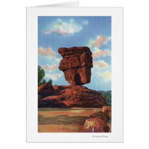 Cartão Pico dos piques, Colorado - rocha equilibrada