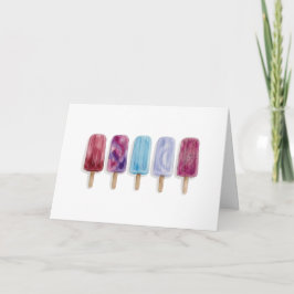 Cartão Picolés pintura aquarela artes de verão vibes 