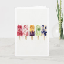 Picolés pintura em aquarela vibrações de verão art