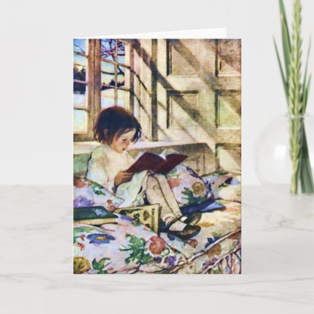 Cartão Picture Books em inverno por Jessie Willcox Smith (Frente)