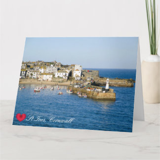 Cartão Pier de St Ives Harbour com Coração Personalizado
