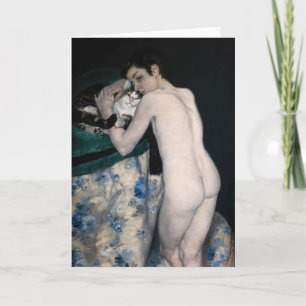Cartão Pierre-Auguste Renoir - Menino com um Gato