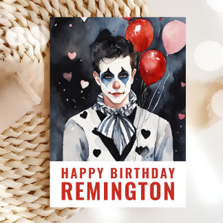 Cartão Pierrot preto e branco