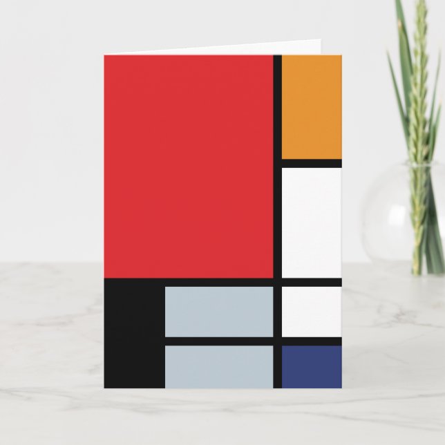 Cartão Piet Mondrian - Composição com Grande Plano Vermel (Frente)