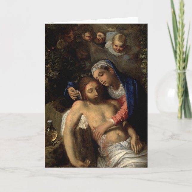 Cartão Pietà (Maria e Jesus) (por Adam Elsheimer) (Frente)
