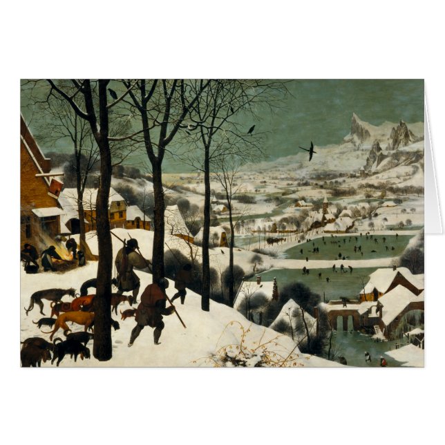 Cartão Pieter Bruegel, o Velho - Caçadores na Neve (Frente Horizontal)