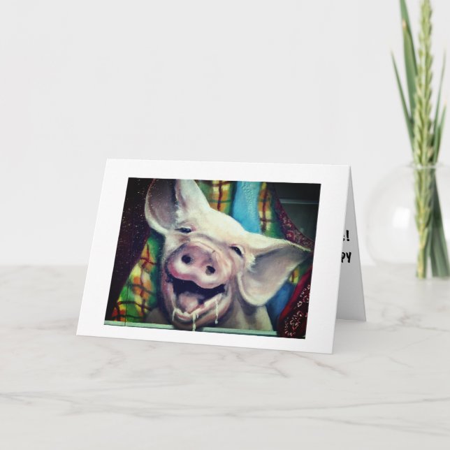 CARTÃO PIG DIZ UM POUCO DIVERTIDO **ADULTO ANIVERSÁRIO**  (Frente)