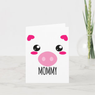 Cartão Pig Face Kawaii Halloween Costume Para Mamãe Engra
