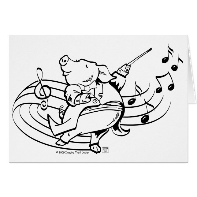 Cartão Pig Maestro (Frente horizontal)