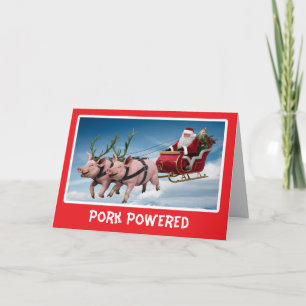 Cartão Pig Reindeer