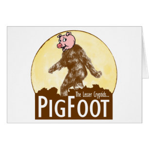 Cartão PIGFOOT pouco o Cryptid - Sasquatch engraçado