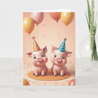 Cartão Piggy Party Time