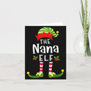 Cartão Pijama Combinante de Natal da Nana Elf Festa de Na
